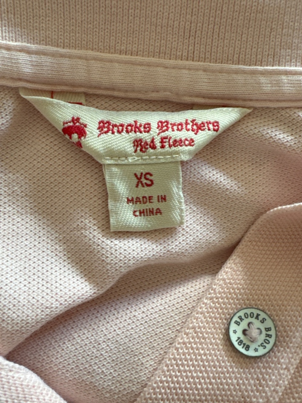 Pink Brooks Brothers Red Fleece Polo